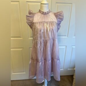 Enzo Enchanted Fairy dress . Shimmery lavender dress with puff sleeve. Sz L